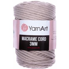 Пряжа YarnArt Macrame cord 3mm светло-беж (753), 60%хлопок/40%полиэстер/вискоза, 85м, 250г, 1шт
