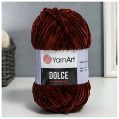 Пряжа "Dolce" 100% микрополиэстер 120м/100гр (775 шоколад) Yarn Art