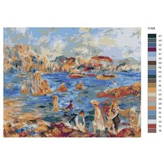 Картина по номерам V-328 "Пьер Огюст Ренуар. На морском берегу", 80x100 см Brushes Paints
