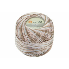 Пряжа Yarnart Tulip бело-бежевый-лосось (460), 100%микрофибра, 250м, 50г, 1шт