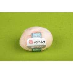 Пряжа Yarnart Silky wool пудра (341), 65%шерсть мериноса/35%искусственный шелк, 190м, 25г, 1шт