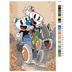 Картина по номерам X-176 "Шоу Чашека. Капxед, Чашик и Кружик" 80x100 Brushes Paints