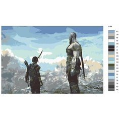 Картина по номерам U-88 "Игра God of War. Кратос и Атрей" 80x120 см Brushes Paints