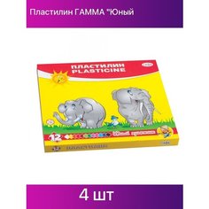 Пластилин гамма "Юный художник", 12 цветов, 168 г, со стеком Gamma