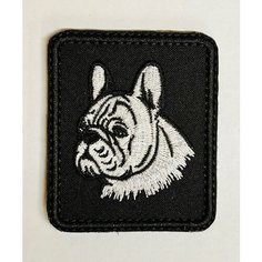 Нашивка на одежду, патч, шеврон на липучке "Французский бульдог" 6*7 см Вышивка для вас