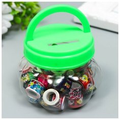 Клейкая лента пластик в банке (набор 40 шт) цвета микс, 1,2 смх2,8 м, 6,5х10х10 см Noname