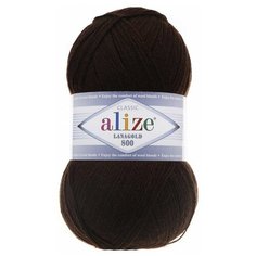 Пряжа Alize Lanagold 800, 49 % шерсть, 51 % акрил, 100 г, 800 м, 1 шт., 26 коричневый