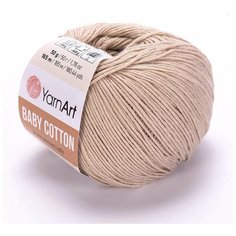 Пряжа YarnArt Baby Cotton -5 шт, 403 экрю, 165 м/50 г, 50% хлопок, 50% акрил /ярнарт беби коттон/