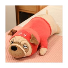 Мягкая игрушка Мопс / Игрушка подушка / Мягкая игрушка подушка / Длинный Мопс батон, 90 см, Красный Kidslandiya