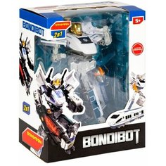 Трансформер 2в1 BONDIBOT Bondibon робот-поезд, цвет голубой 6х21,3х10,9см