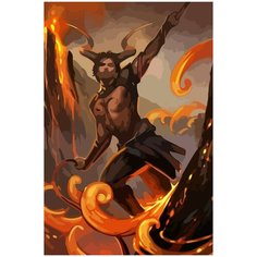 Картина по номерам на холсте знак зодиака овен мужчина демон - 1520 40X60