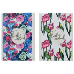 Блокнот А6, 40 листов на скрепке "Пионы", микс Альт