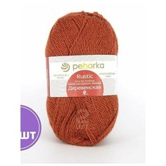 Пряжа Пехорка Деревенская (30), терракот, 5 шт. по 100 г