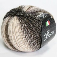 Пряжа полушерсть для вязания крючком спицами SEAM Сим Сеам BOOM тонкая, шерсть мериносовая/дралон, цвет 34949 бежево-коричневый 5 шт. по 50 г, 135 м