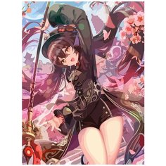 Картина по номерам на холсте Игра Gensgin Impact (Паймон, Венти, Делюк, Джинн, Синьора) - 8028 В 30x40