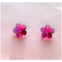Подвески из стекла Сваровски "Цветок" 6744 Fuchsia 2 шт Swarovski
