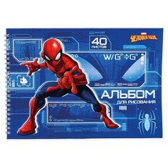 Альбом для рисования Calligrata Человек-паук, 21x29,7см (А4), 100 г/м2, 40л синий
