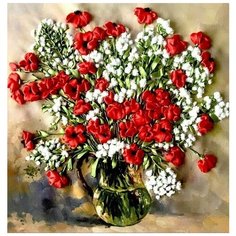 Набор для вышивания FeDi "Красные огоньки" 32x32 см