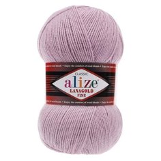 Пряжа Alize Lanagold Fine, 49 % шерсть, 51 % акрил, 100 г, 390 м, 5 шт., 505 пепельно-сиреневый