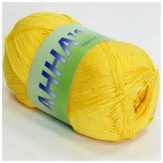 Пряжа Анна 16 Seam 100% мерсеризованный хлопок, цвет 302 желтый