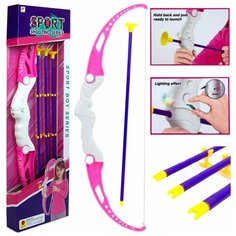 Игровой набор Лук со стрелами Archery, лук, стрелы с присосками, разноцветная подсветка, 55 см Play Smart