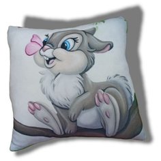 Мягкая игрушка подушка Зайка с бабочкой 40х40 китай