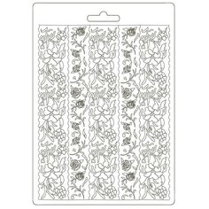 Stamperia Форма для мягких моделирующих паст Алиса в Зазеркалье, K3PTA588, белый