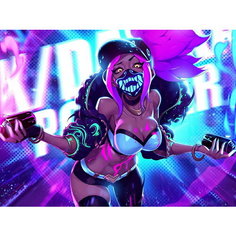 Плакат, постер на бумаге League of Legends: Akali/Лига Легенд: Акали/игровые/игра/компьютерные герои персонажи. Размер 21 х 30 см