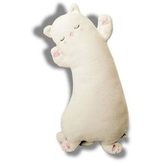 Мягкая игрушка Кот-обнимашка белый 65 см китай