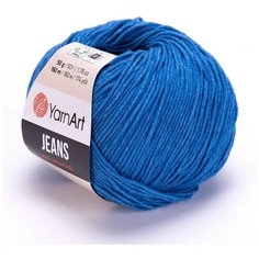 Пряжа YarnArt Jeans Ярнарт Джинс, 16 синий, 55 % хлопок, 45 % акрил, 50 г, 160 м, 1 моток.