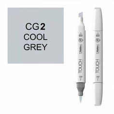 Маркер TOUCH BRUSH CG7 Серый Холодный 7 (Cool Grey 7) двухсторонний на спиртовой основе Shin Han Art