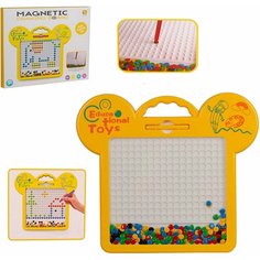 Магнитная мозаика MAGNETIC DRAWING BOARD Планшет для рисования разноцветными магнитами с шаблонами TSQ-60 Tongde