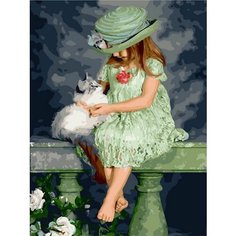 Картина по номерам Малышка с котенком 40х50 см Hobby Home