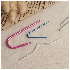 Набор вспомогательных спиц для вязания, алюминий, 7/11/11,5 см, 3 шт, цвет микс Арт Узор