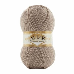 Пряжа ALIZE Angora Gold, тем. бежевый меланж - 461, 20% шерсть, 80% акрил, 5 мотков, 100 г, 550 м.