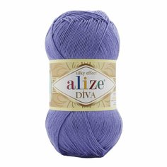 Пряжа ALIZE DIVA, тем. сиреневый - 851, 100% микрофибра акрил, 5 мотков, 100 г, 350 м.