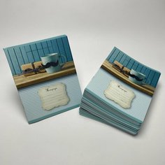 Тетради "Морское настроение: чашка с усами", 24 листа в клетку, с закруглёнными уголками. 20 штук в упаковке. Bumbel