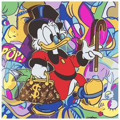 Картина по номерам Скрудж Макдак с тростью/ Scrooge McDuck холст на подрамнике 40*40