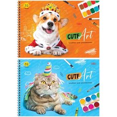 Альбом для рисования 32л, А4, на гребне ArtSpace "Животные. Cute art", эконом - 12 шт. Спейс