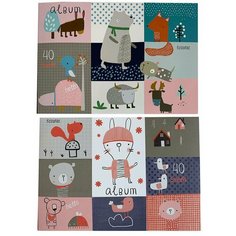 Альбом для рисования Kroyter А4 40л скл, бл.100г, Animals, диз. в асс.64454