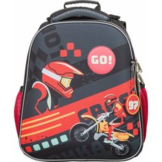 Ранец №1School Basic Motocross, 2 отд, эргоном. спинка