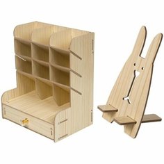 Органайзер-подставка настольный deVENTE. Academy 21x15x25.5 см, МДФ, натуральный, кар. кор 9754009