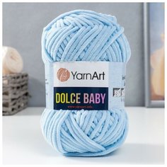Пряжа "Dolce Baby" 100% микрополиэстер 85м/50 гр (749 голубой) Yarn Art