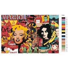 Картина по номерам W-682 Постер "Коллаж Энди Уорхола" 40х60 Brushes Paints
