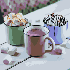 Картина по номерам Кофе с маршмеллоу на стену Палитра забав