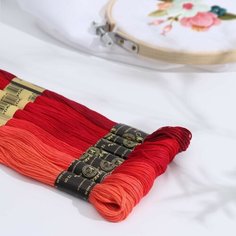 Набор ниток мулине «Цветик-Семицветик», 10 ± 1 м, 7 шт, цвет красный спектр Россия