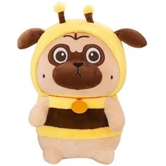 Мягкая плюшевая игрушка Мопс в костюме пчелки 40 см Uni Cream