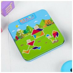 Головоломка «Танграм» в коробочке + книжка со схемами ЛАС ИГРАС