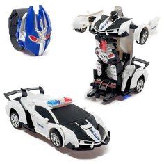 Робот радиоуправляемый «Полицейский», трансформируется, световые и звуковые эффекты Без бренда