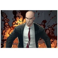 Картина по номерам на холсте игра Hitman (Агент 47) - 8625 Г 60x40